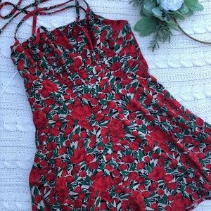 Red Floral Shein Mini Dress Size L